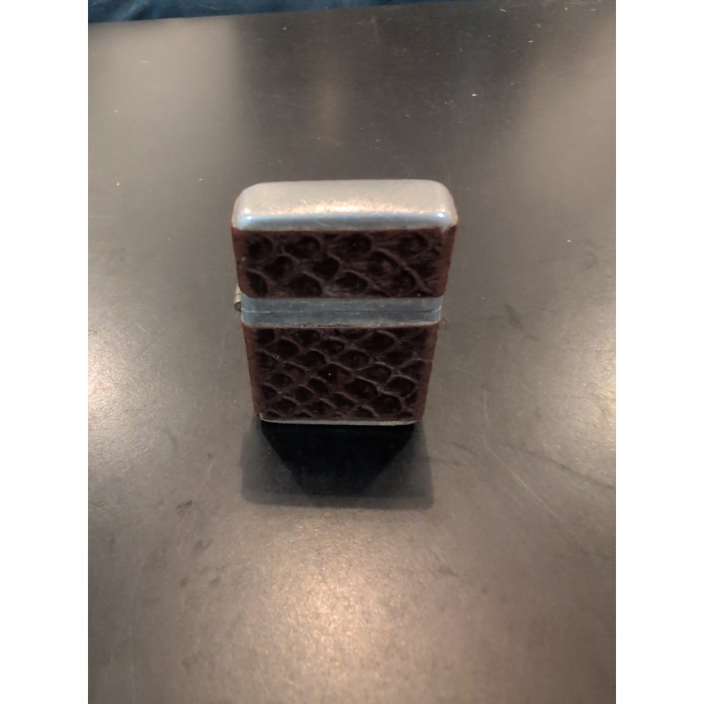 Vintage Storm King Windproof Flip-top Lighter - Brown Snake Skin